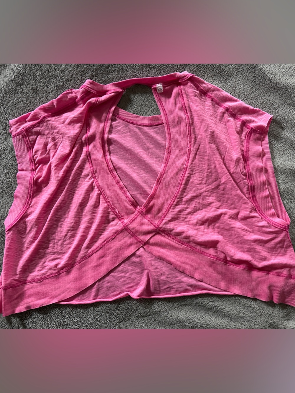 Free People Bright Pink Dragonfruit My Time Tee XS NWOT